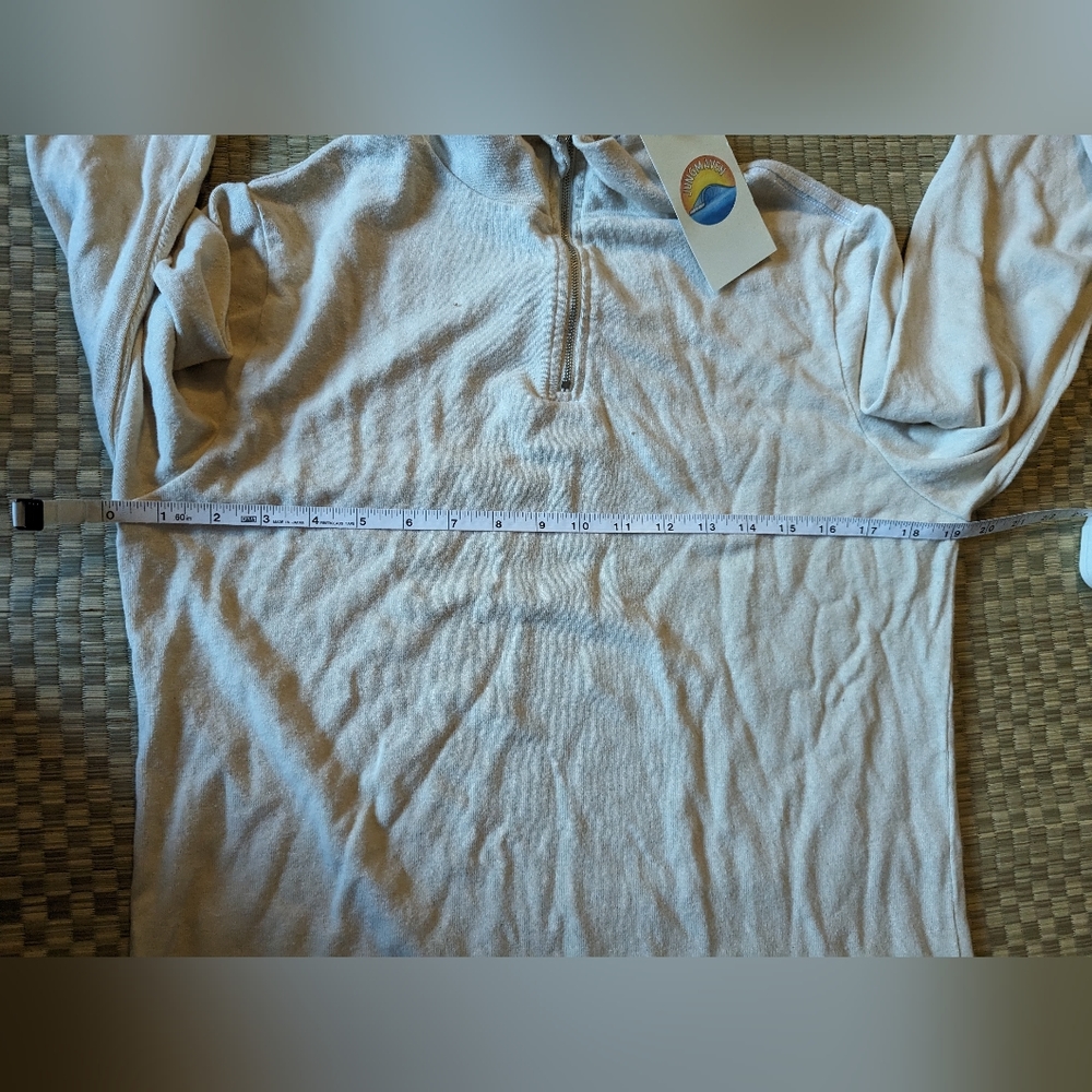 NWT Jungmaven IWEYOU Hemp Merino Wool Sweatshirt Washed White Men's Size Small - Picture 4 of 5
